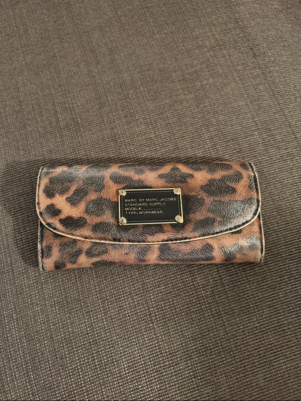 Marc by Marc Jacobs Brown and Black Leopard Print Trifold Wallet